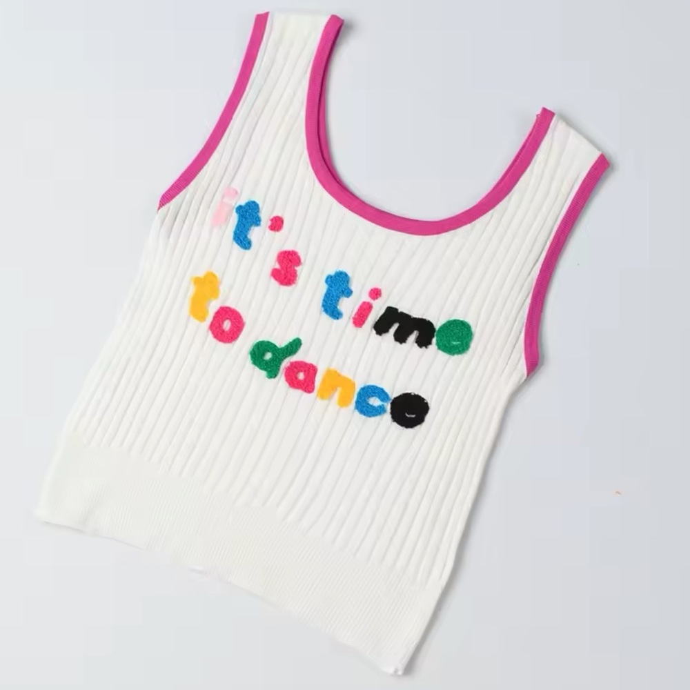 OS “Time To Dance” Ribbed Tank Top